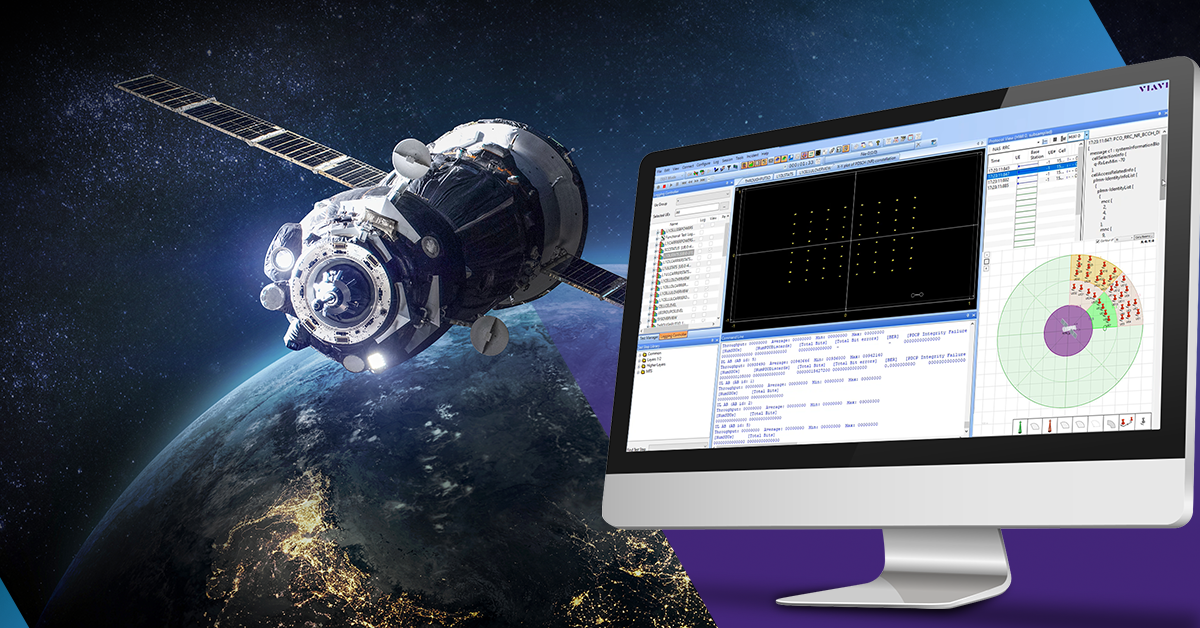 A computer monitor and a satellite in spaceDescription automatically generated